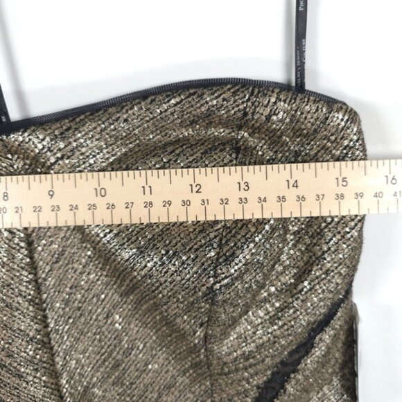 NWT PHOEBE by KAY UNGER WOOL Blend Strapless Metallic Dress‎ 62D0280 Size 16 - Picture 7 of 16